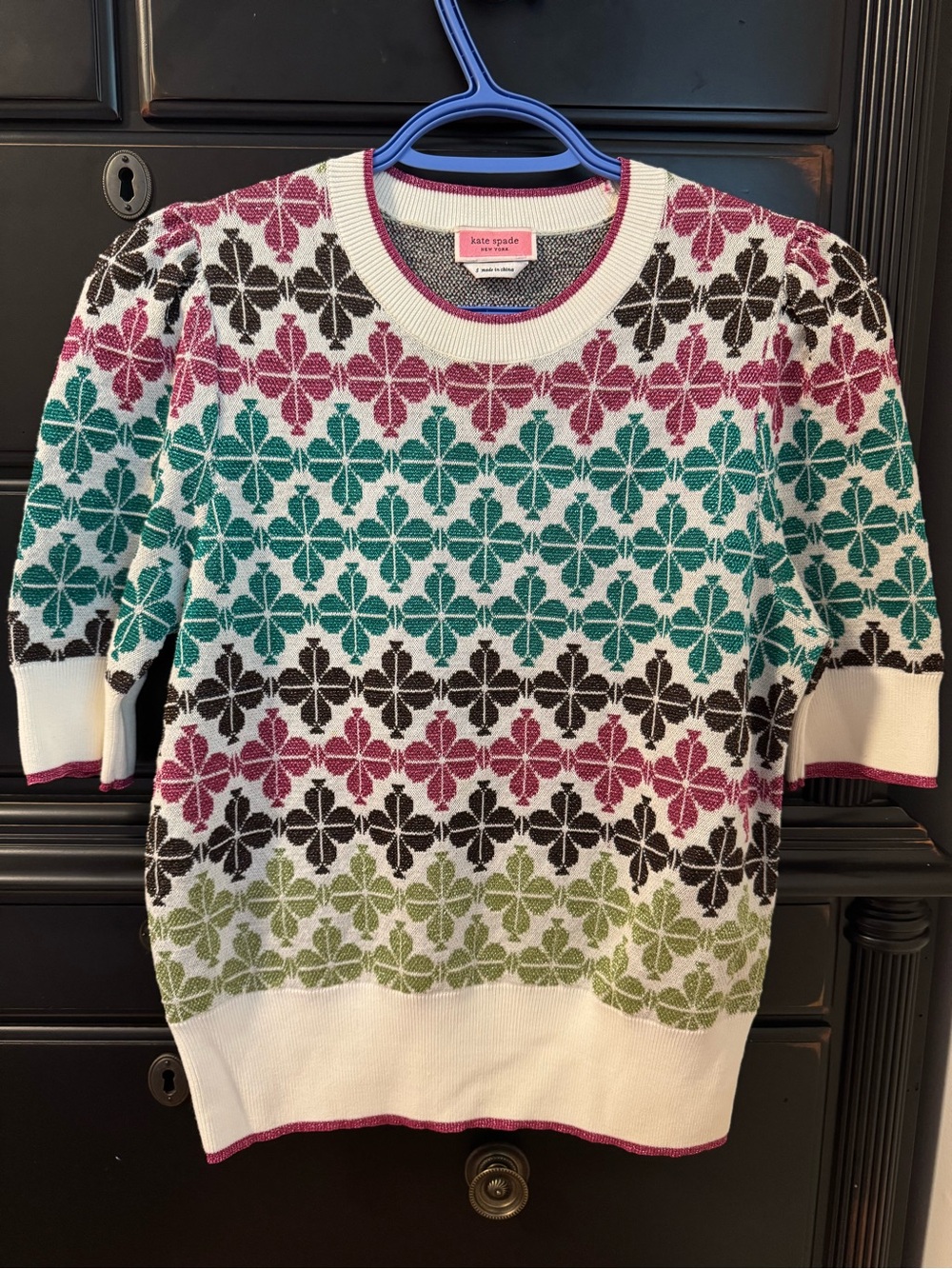 Kate Spade New York Metallic Spade Knit Sweater Top – Small